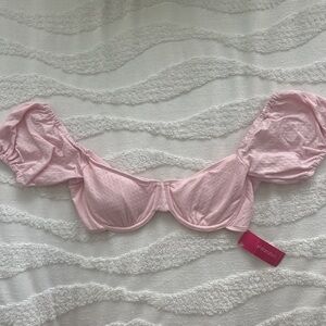 Pink Bikini Top with Sleeves from Target